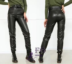 Женские брюки кожаные на меху Muse