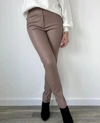 Стильные кожаные брюки женские Casual тонкие
