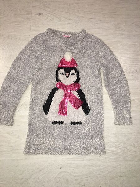 Новогодний зимний свитер с пингвином