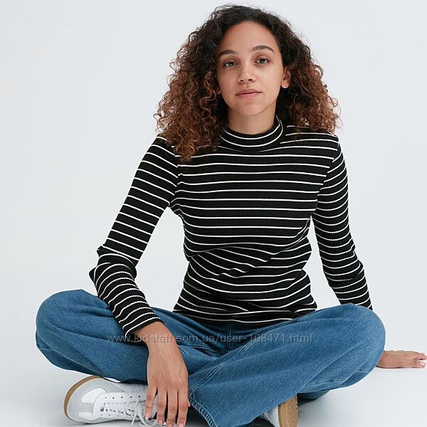 Водолазка светр джемпер в рубчик uniqlo