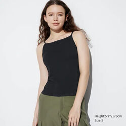 Бавовняний топ майка з вбудованим бюстгальтером airism uniqlo