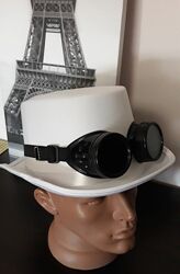 Шляпа Цилиндр с очками гогглы 
