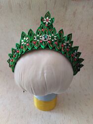 новогодние украшения - обруч ободок корона к костюму елочки елки