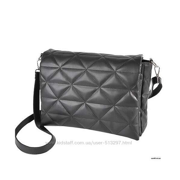 Cумка кросбоді вмістка стьобана беж тауп чорна LucheRino мод  758