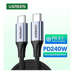 Кабель UGREEN US535 USB C to USB C 240W Fast Charge Cable 2 м Space Gray