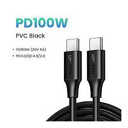 Кабель UGREEN 100W US562 Type-C to Type-C PD QC 4.0/3.0 2m