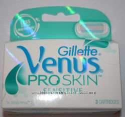 Картриджи GILLETTE Venus Proskin sensitive упаковки 3 и 4 штуки и поштучно