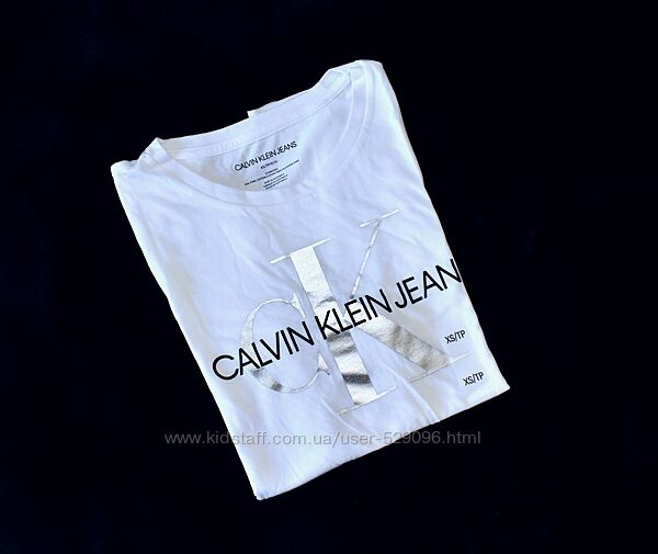 Біла футболка, майка з лого Calvin Klein Jeans, Кельвін Кляйн. Оригінал