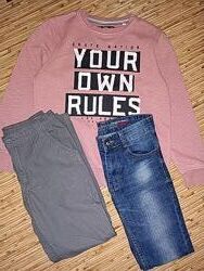  джинсы брюки и  толстовка комплект 