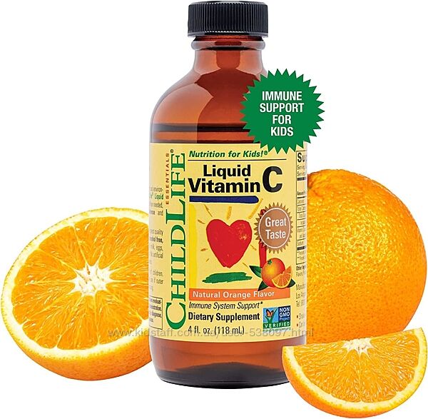 ChildLife Essentials витамин C в жидкой форме натуральный апельсиновый вкус