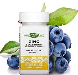 Nature&acutes Way леденцы с цинком, со вкусом лесной ягоды. 60 веганских ле