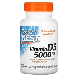 Doctor&acutes Best витамин D3. 125 мкг 5000 МЕ, 360 мягких таблеток