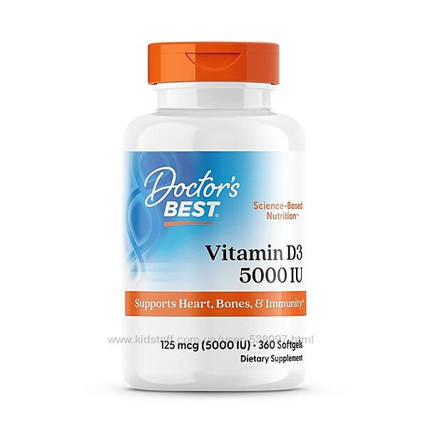 Doctor&acutes Best витамин D3. 125 мкг 5000 МЕ, 360 капсул.