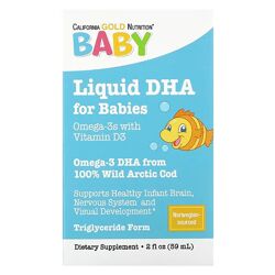 California Gold Nutrition ДГК для детей омега-3 с витамином D3. 1050 мг, 59