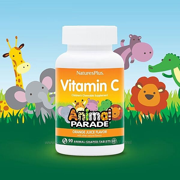 NaturesPlus Source of Life Animal Parade витамин C для детей. 90 таблеток