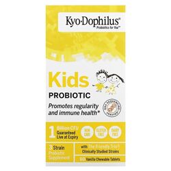 Kyolic смесь пробиотиков для детей со вкусом ванили. 60 жевательных табл.