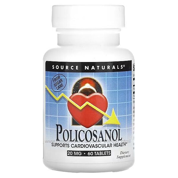 Source Naturals поликосанол. 20 мг, 60 таблеток