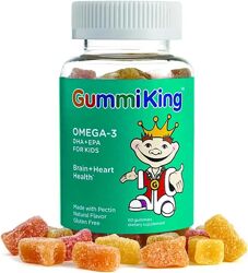 GummiKing Омега-3 ДГК  ЭПК для детей, клубника, апельсин и лимон. 60 шт.