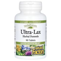 Natural Factors Herbal Factors Ultra-Lax мягкое слабительное. 90 таблеток
