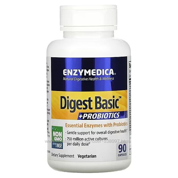 Enzymedica Digest Basic ферменты с пробиотиками. 90 капсул