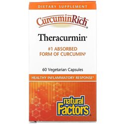 Natural Factors CurcuminRich Theracurmin куркумин. 60 вегетарианских капсул