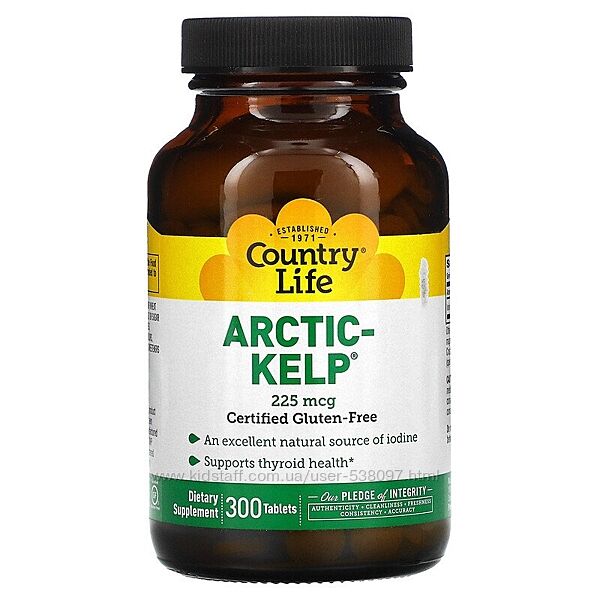Country Life Arctic-Kelp арктические бурые водоросли, йод. 225 мкг, 300 таб