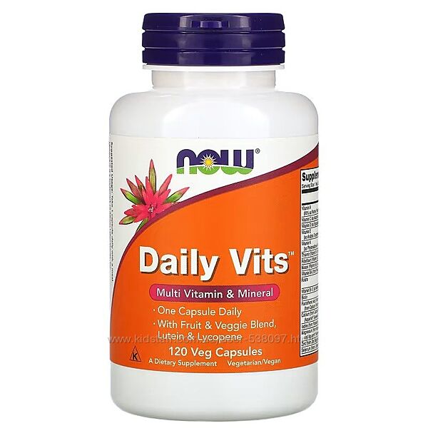NOW Foods Daily Vits мультивитамины и микроэлементы. 120 капсул