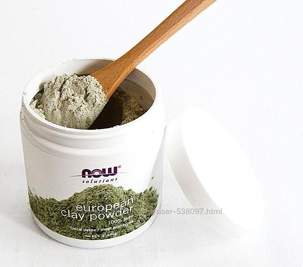 Now Foods Solutions European Clay Powder европейская глина для лица. 397 г