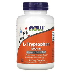 NOW Foods L-триптофан. 500 мг, 120 растительных капсул