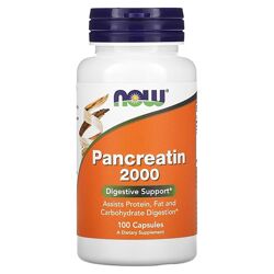 NOW Foods панкреатин. 200 мг, 100 капсул