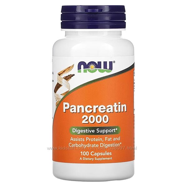 NOW Foods панкреатин. 200 мг, 100 капсул