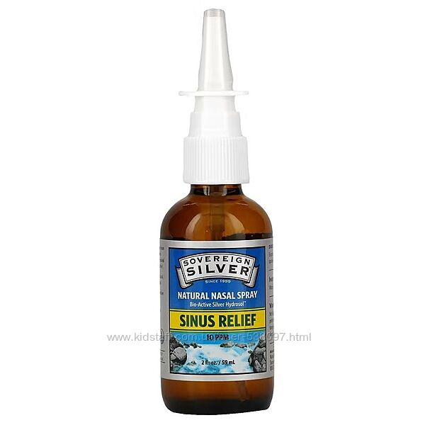 Sovereign Silver Bio-Active Silver Hydrosol натуральный назальный спрей. 59