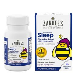 Zarbee&acutes добавка с мелатонином для спокойного сна детей. 30 таблеток