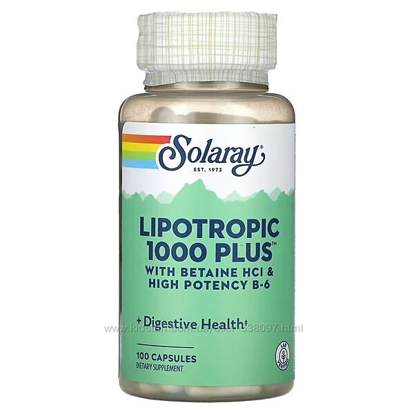 Solaray Lipotropic 1000 Plus Липотропный фактор для похудения. 100 капсул