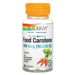 Solaray каротин с бета-каротином витамин А. 10 000 МЕ, 30 капсул