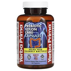 Yerba Prima пребиотик для поддержки кишечника. 180 капсул, 340 г.