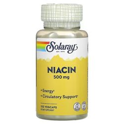 Solaray ниацин. 500 мг, 100 капсул
