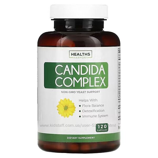 Healths Harmony Candida Complex баланс кишечной флоры. 120 капсул