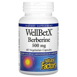 Natural Factors WellBetX берберин. Поддержка уровня глюкозы. 500 мг, 60 к.