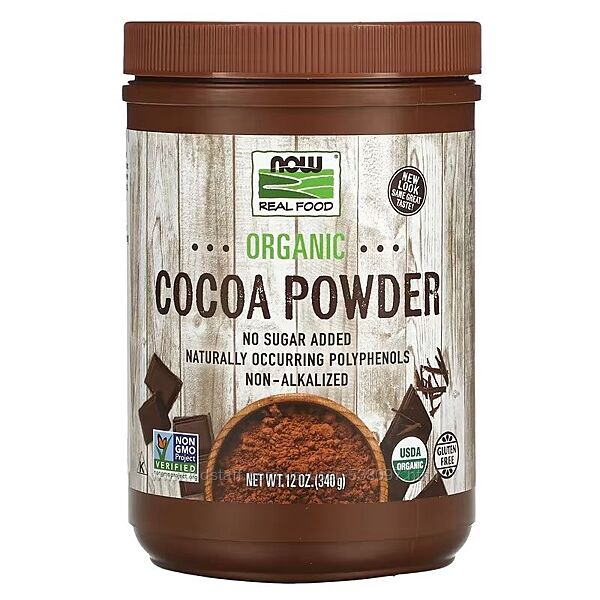 NOW Foods Real Food Cocoa Lovers органический какао-порошок. 340 г