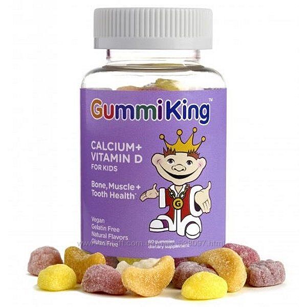 GummiKing кальций и витамин D для детей. 60 жевательных мармеладок