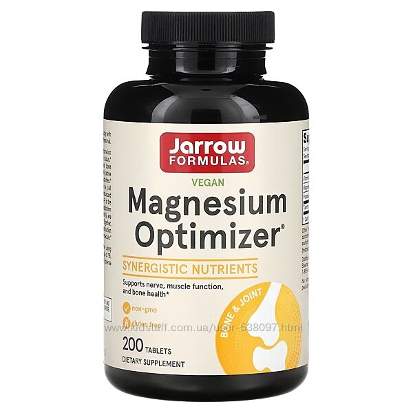 Jarrow Formulas Magnesium Optimizer оптимизатор магния. 200 таблеток