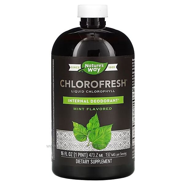 Nature&acutes Way Chlorofresh жидкий хлорофилл с ароматом мяты. 132 мг, 473