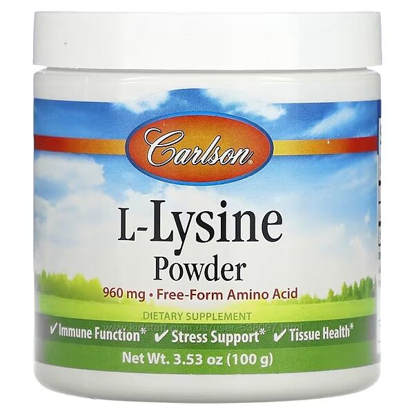 Carlson L-лизин аминокислота в форме порошка. 100 г