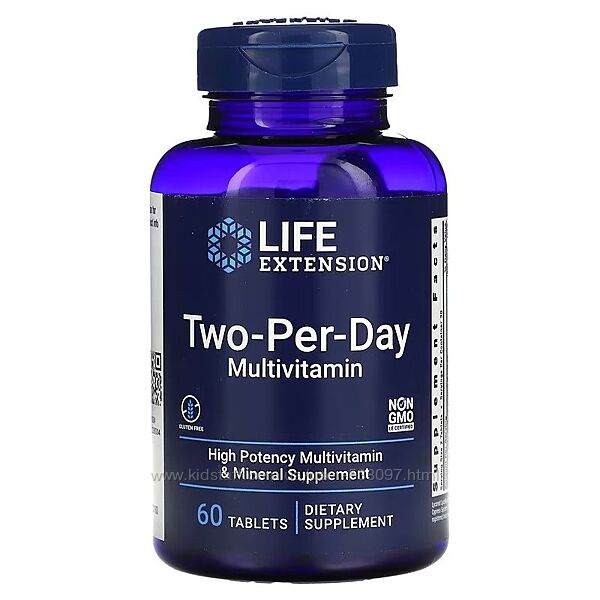 Life Extension мультивитамины для приема два раза в день. 60 таблеток