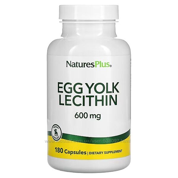 NaturesPlus лецитин из яичных желтков. 600 мг, 180 вегетарианских капсул