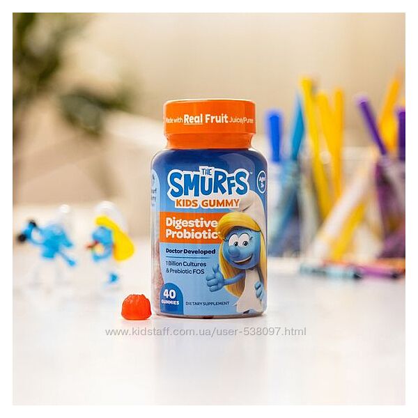 The Smurfs жевательный пробиотик для пищеварения для детей от 3 лет. 40 шт.