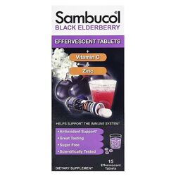 Sambucol черная бузина шипучие таблетки с витамином C и цинком. 15 шипучих 