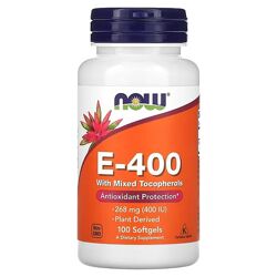 NOW Foods E-400 со смешанными токоферолами. 268 мг 400 МЕ, 100 табл.