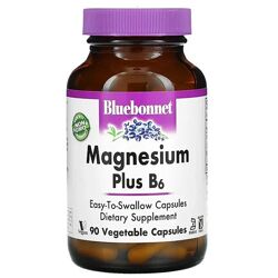 Bluebonnet Nutrition магний и витамин B6. 90 вегетарианских капсул